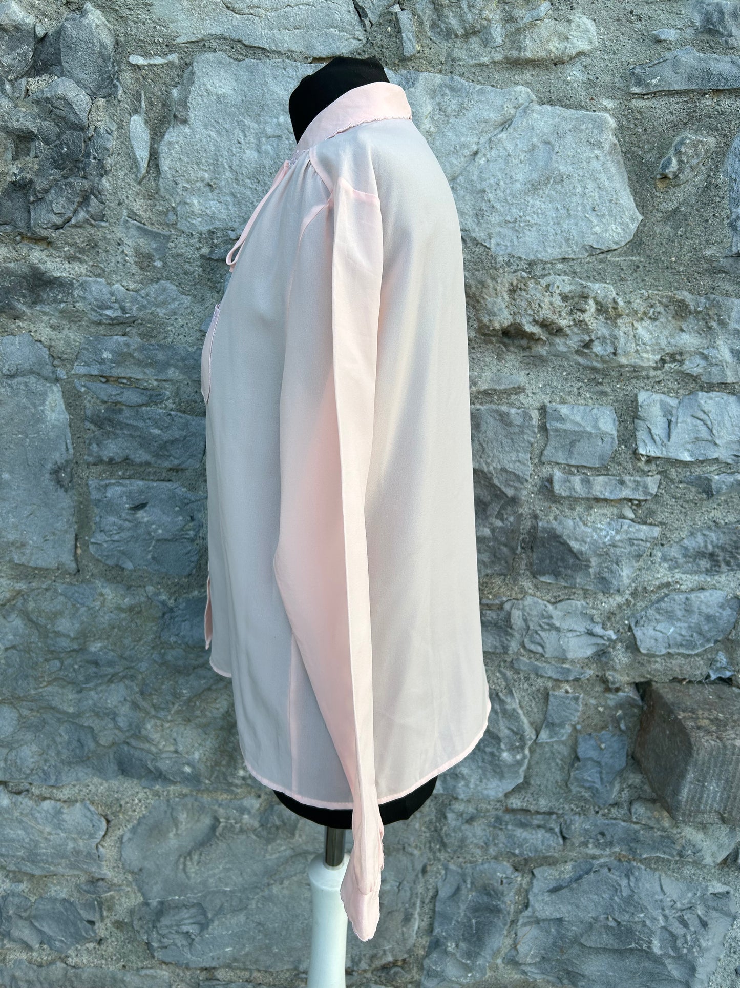 80s light pink blouse uk 12