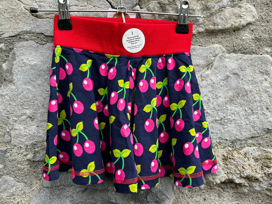 Cherries navy spin skirt  12m (80cm)