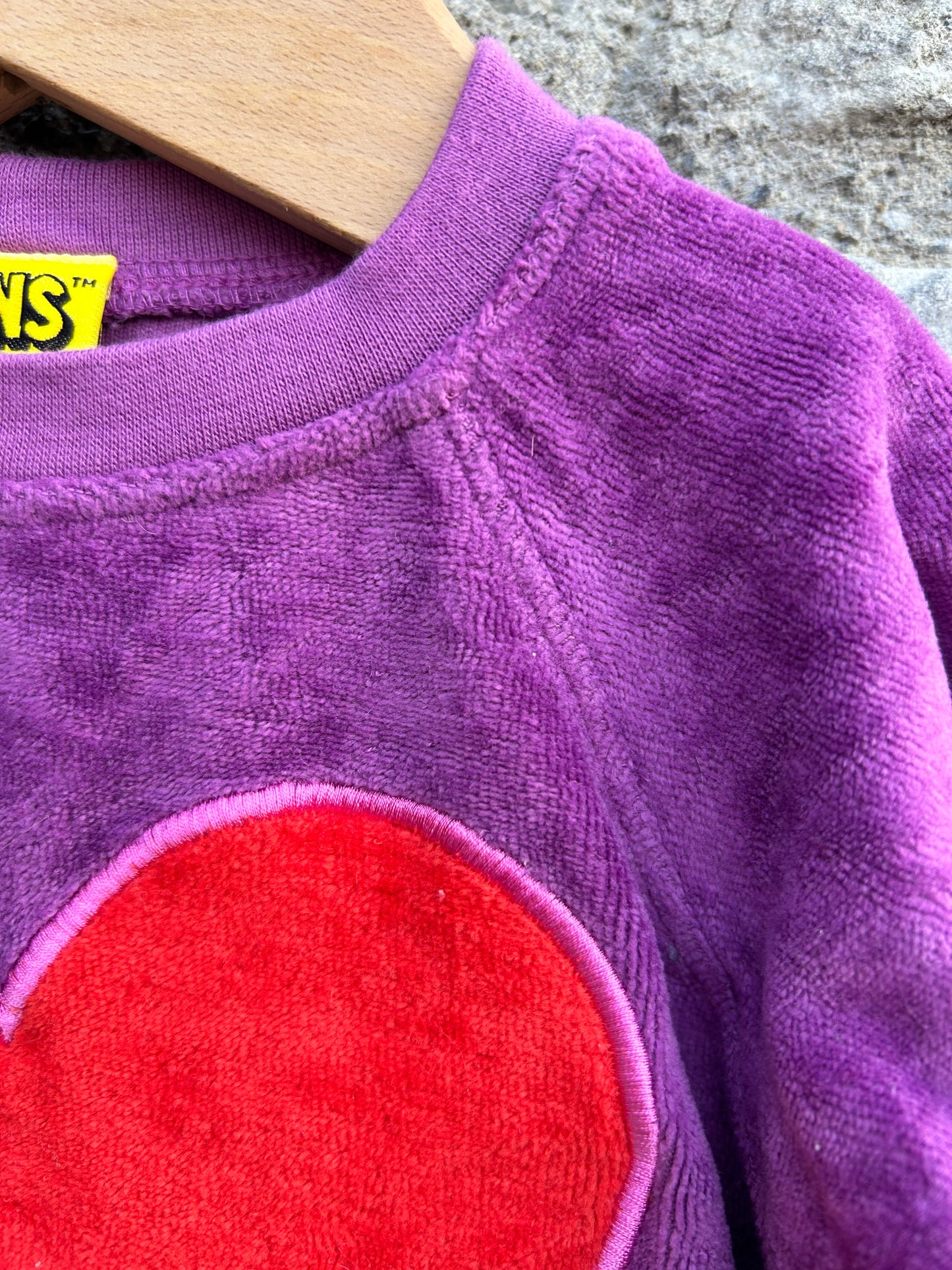 Purple heart sweatshirt   3-6m (62-68cm)