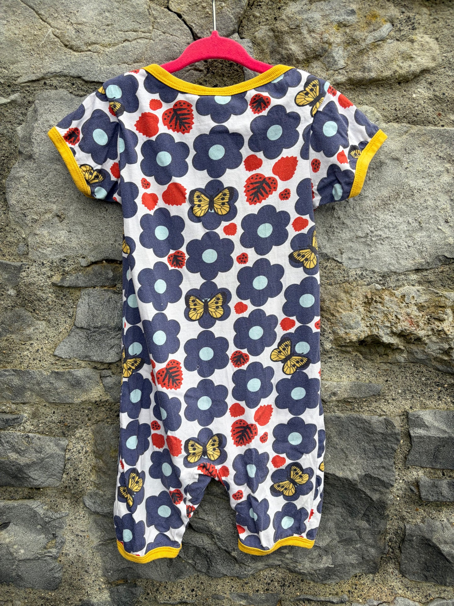 Navy flowers rompers  2y (92cm)