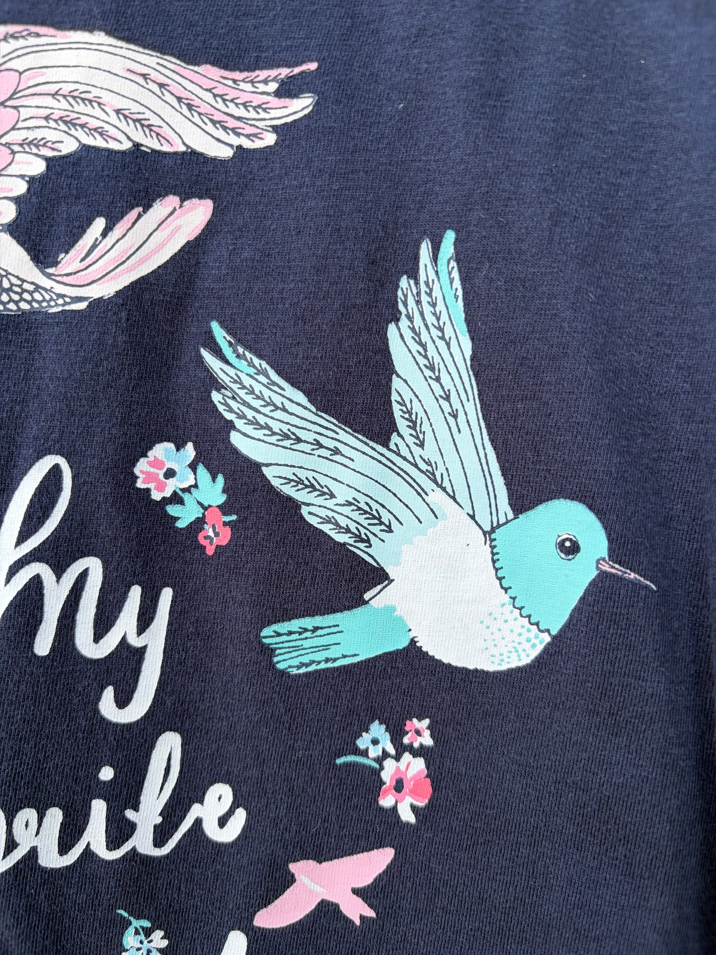 Birds navy t-shirt 7-8y (122-128cm)