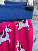 Load image into Gallery viewer, Pink unicorn rib pants   3-6m (62-68cm)
