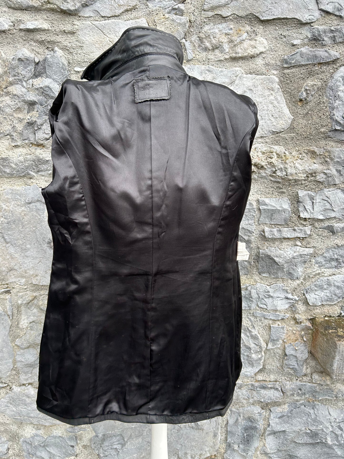 90s black leather coat uk 12