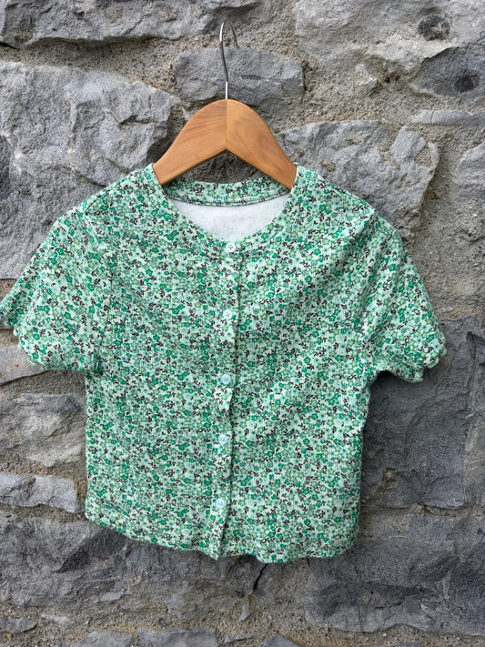 Green floral top 9-10y (134-140cm)