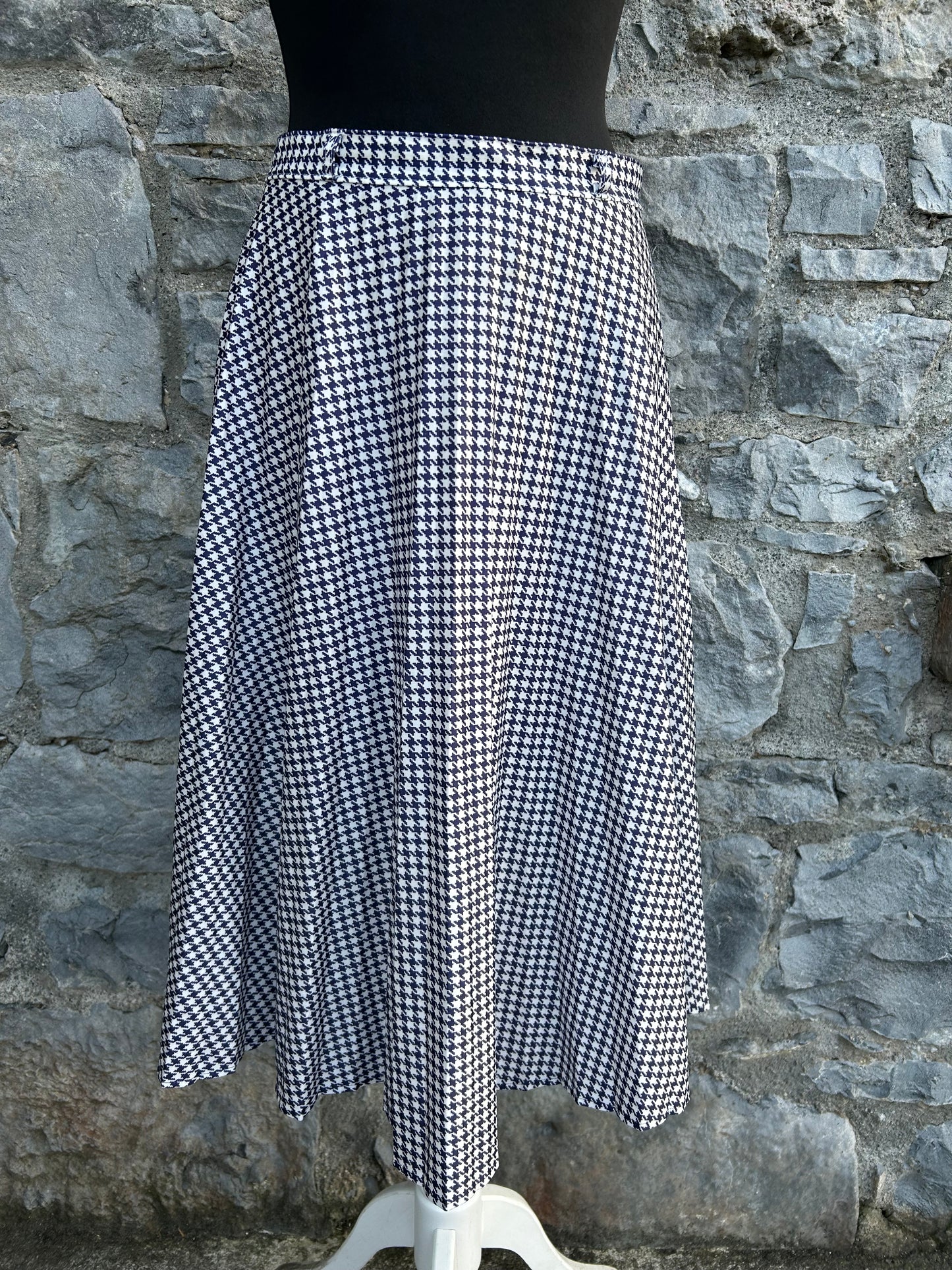 70s navy houndstooth skirt uk 10