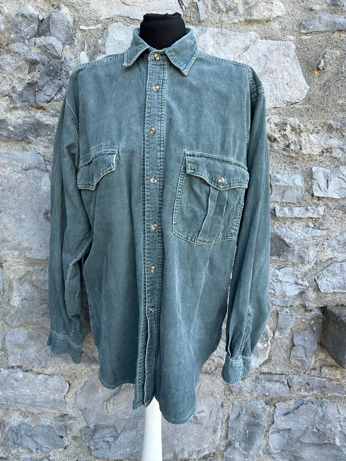 90s khaki cord shirt Large