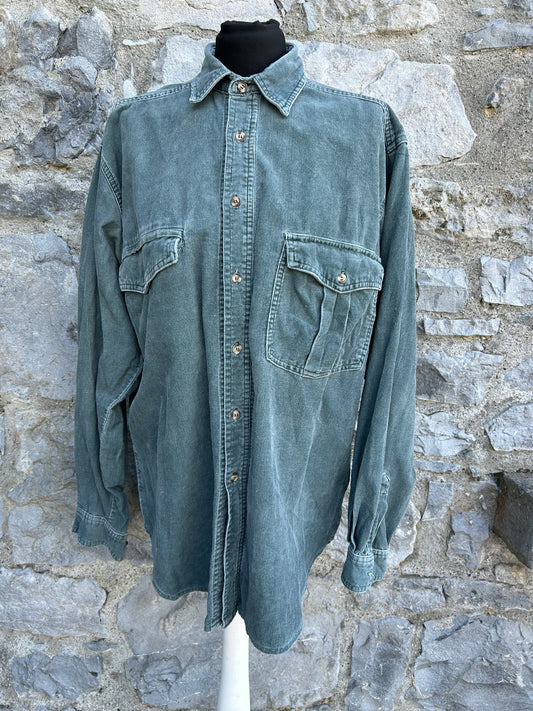 90s khaki cord shirt Large