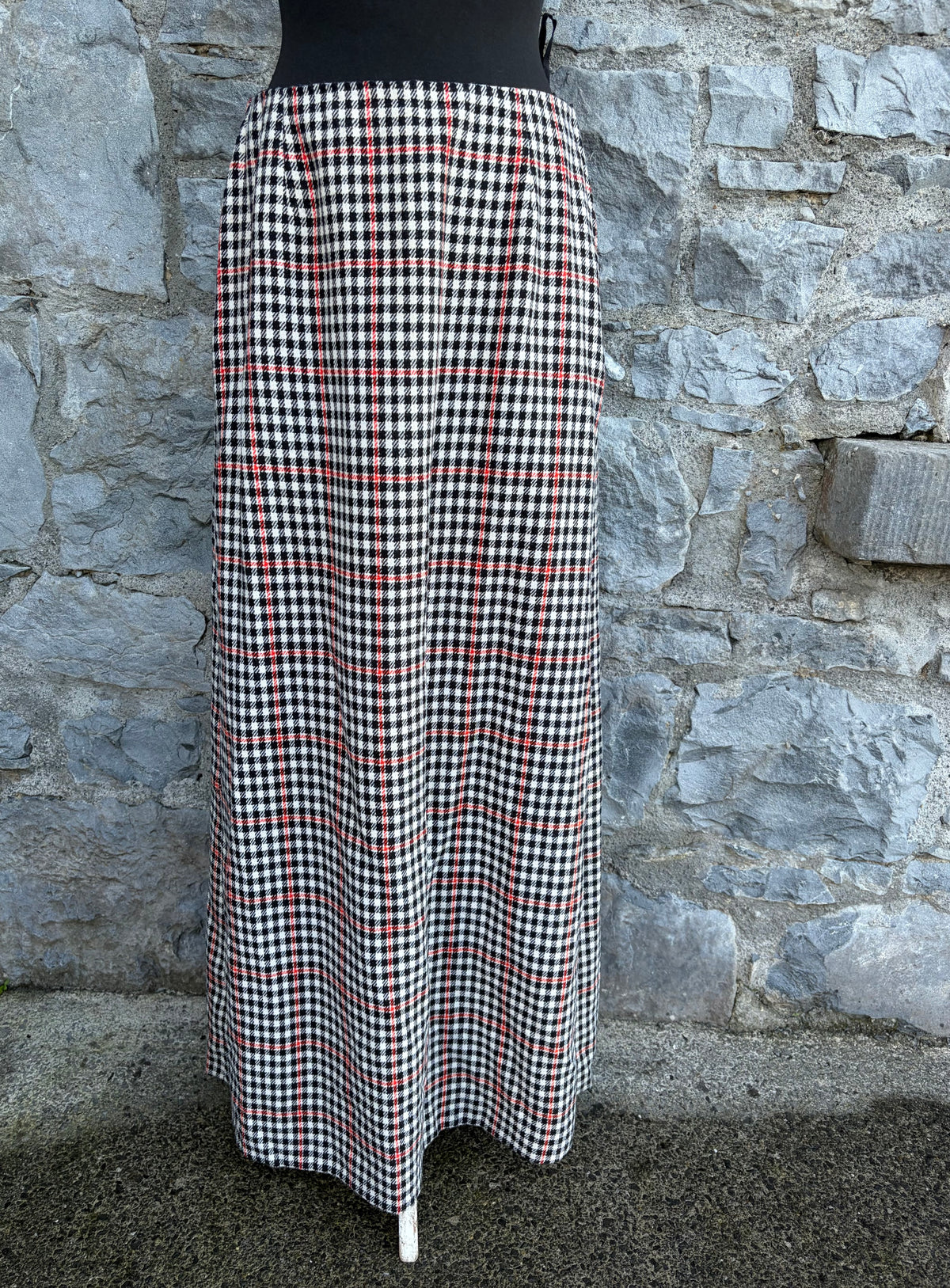 90s Black&white check waistcoat&skirt uk 10-12