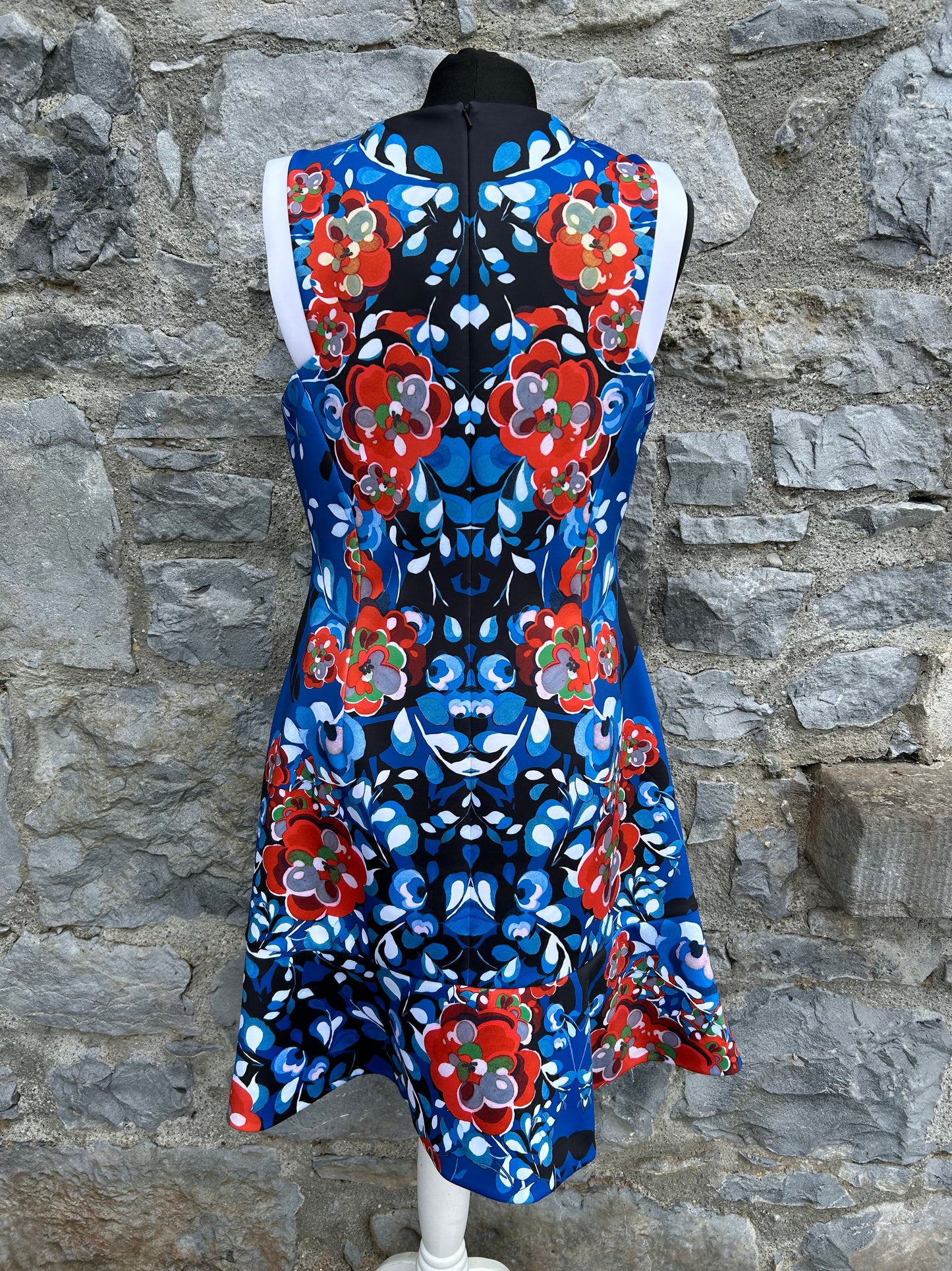 Blue&red floral dress uk 12-14