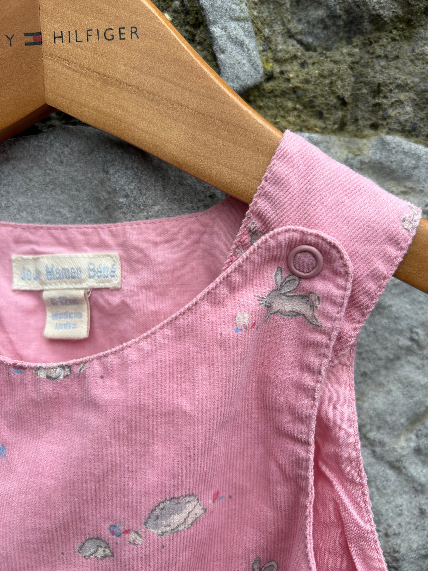 Pink bunny cord pinafore  6-12m (68-80cm)