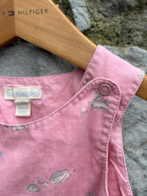 Load image into Gallery viewer, Pink bunny cord pinafore  6-12m (68-80cm)

