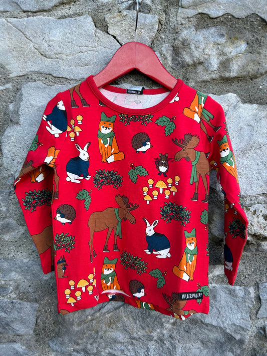 Winter woodland red top  2y (92cm)