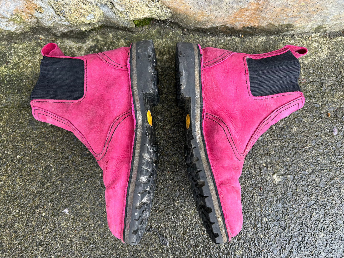 Pink leather boots  uk 6-6.5 (eu 39)