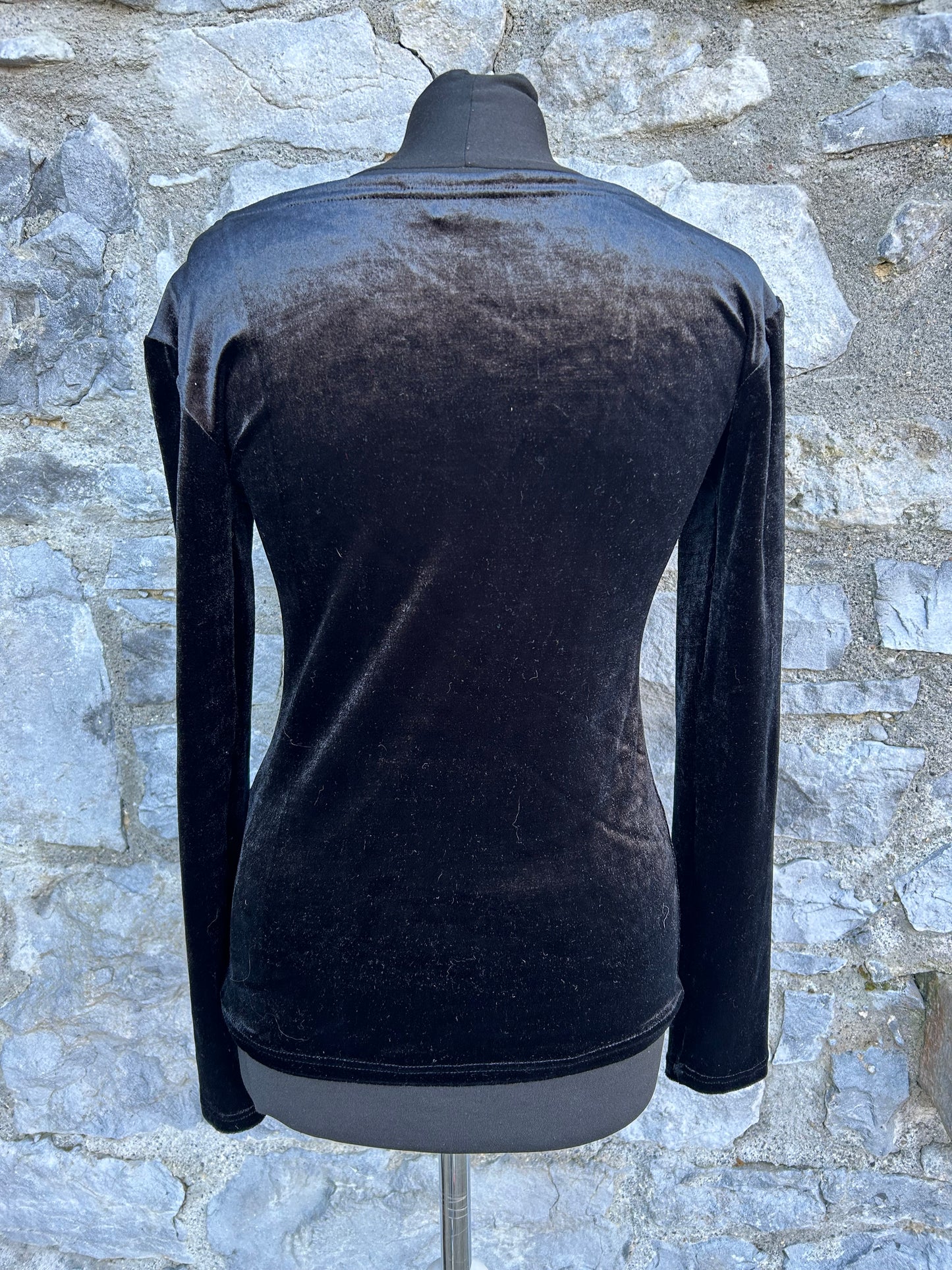 90s black velvet top uk 8-10