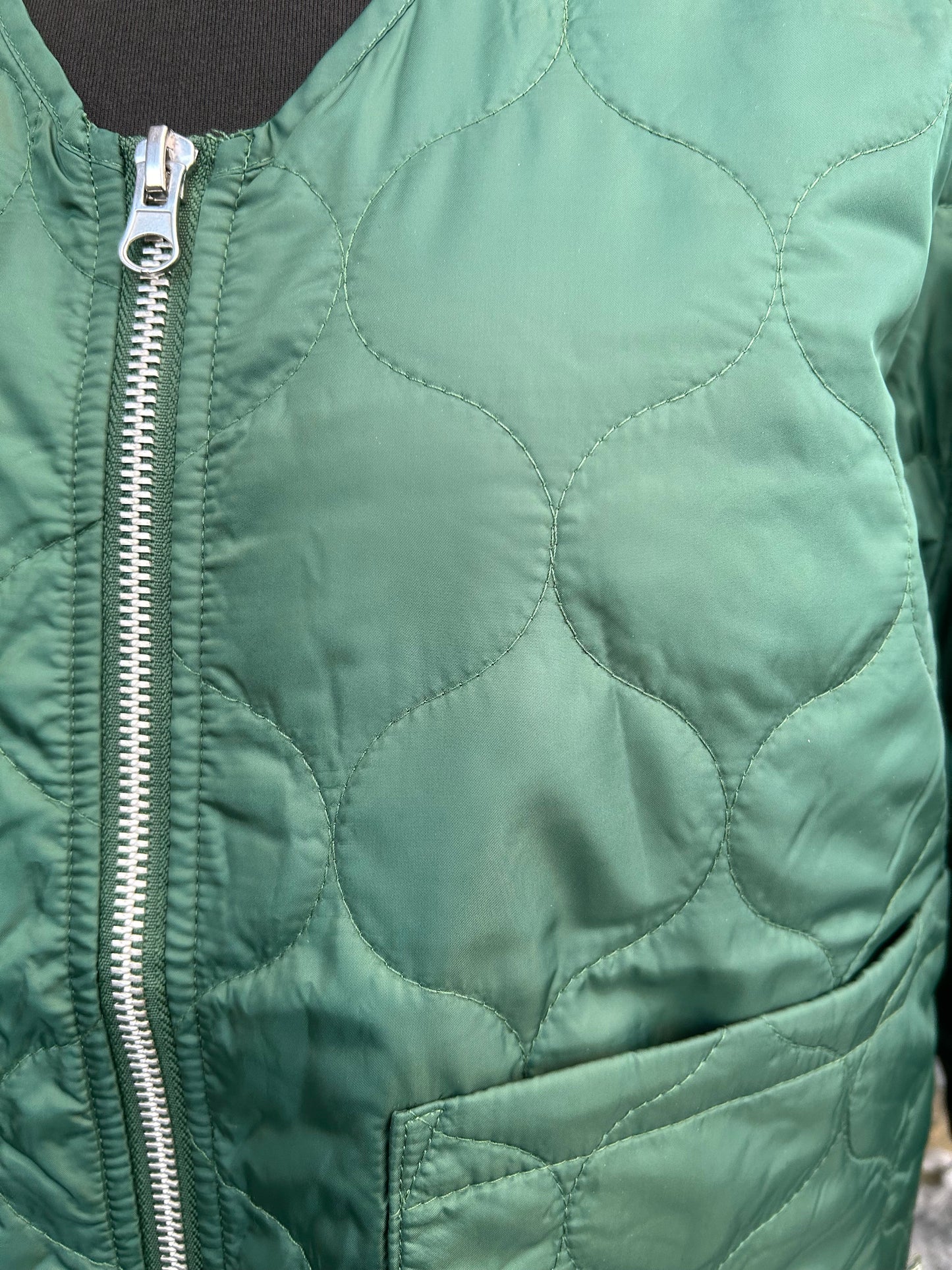 Green quilted jacket uk 10