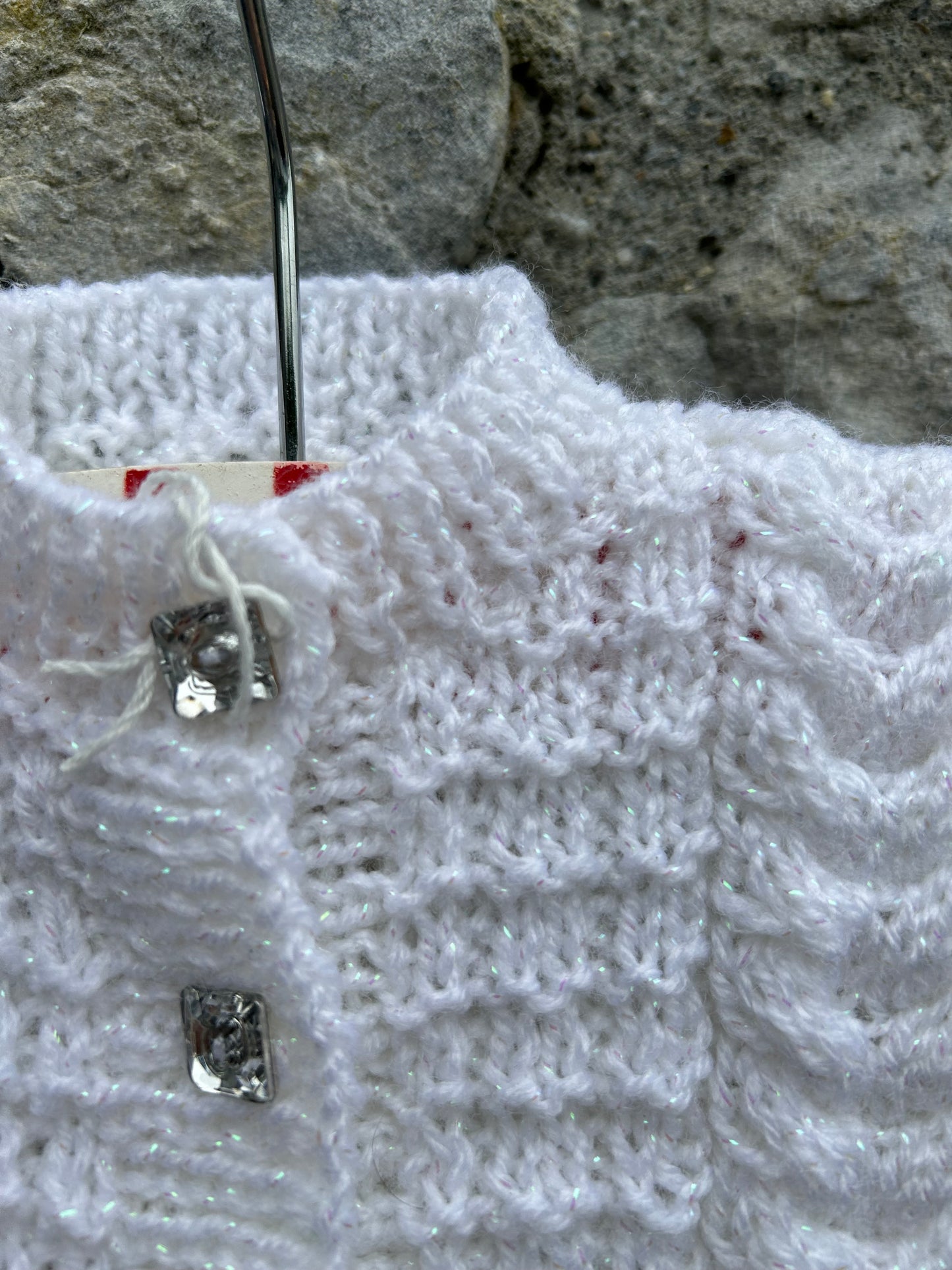 White sparkly cardigan   0-1m (50-56cm)