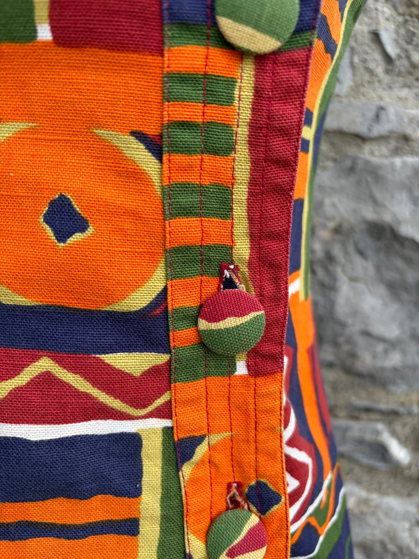 90s colourful geometric dress uk 6-8