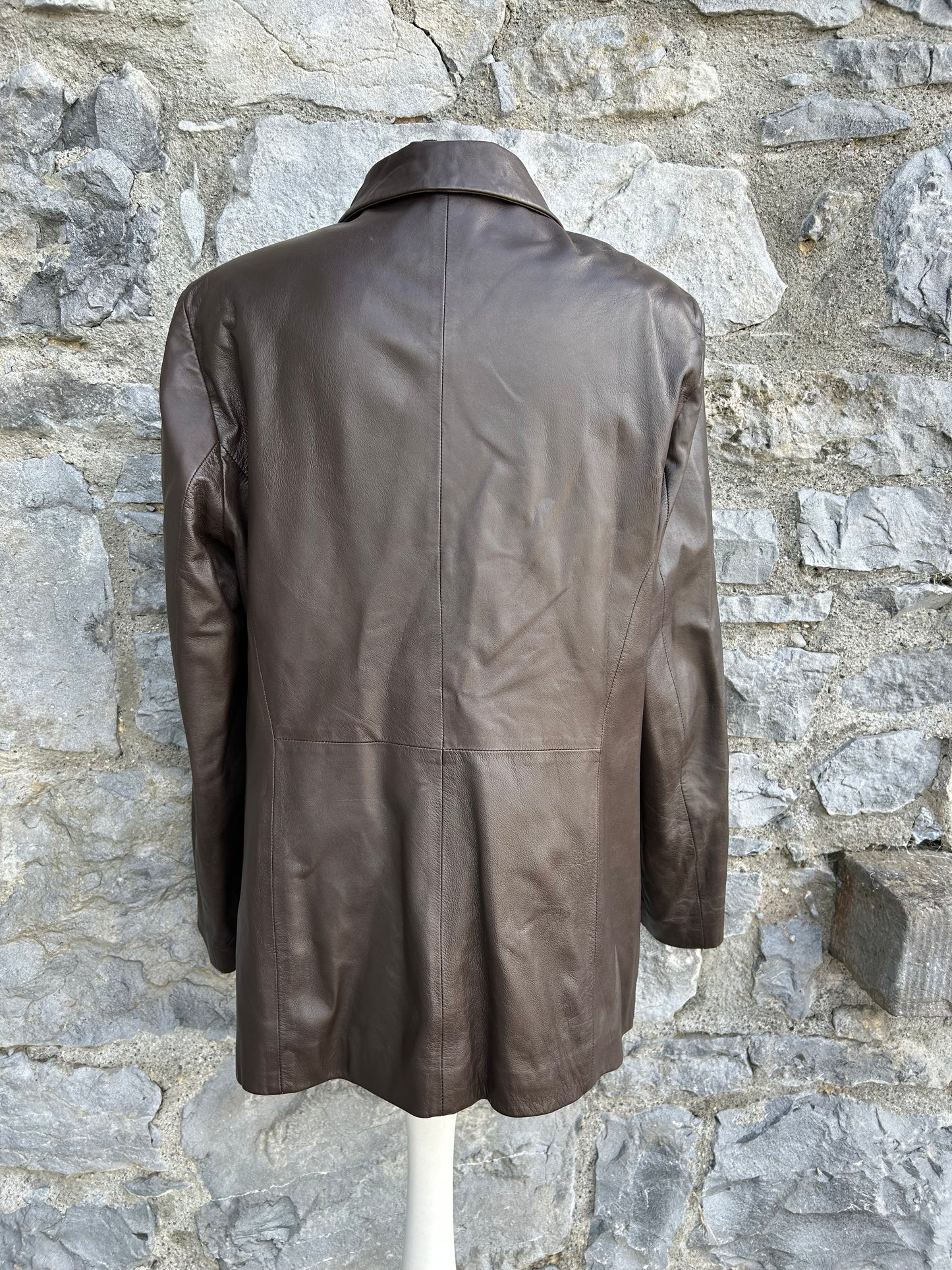 90s brown leather jacket uk 12