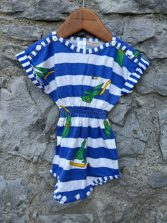 80s blue stripy yachts vest 6m (68cm)
