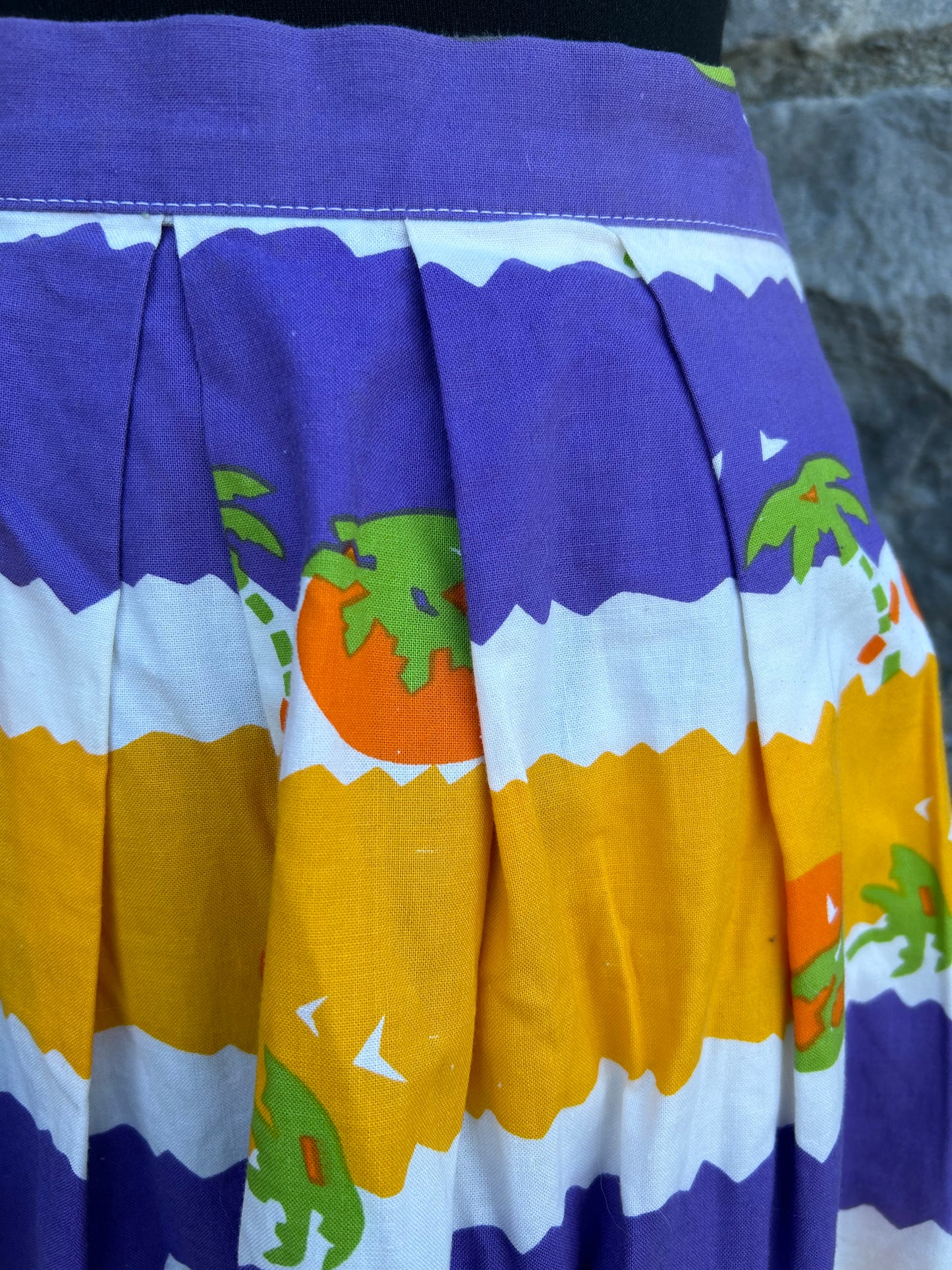 80s orange&purple panels skirt uk 10