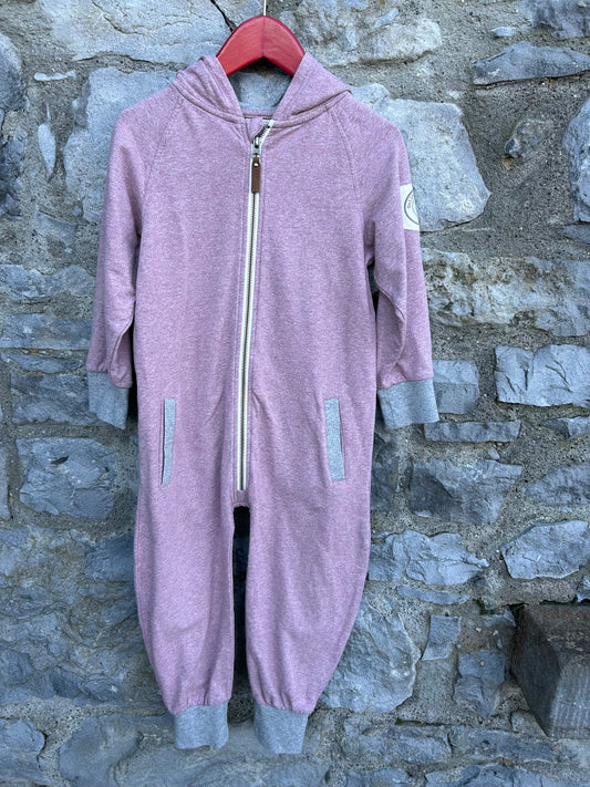 Dusty pink hooded onesie 4y (104cm)