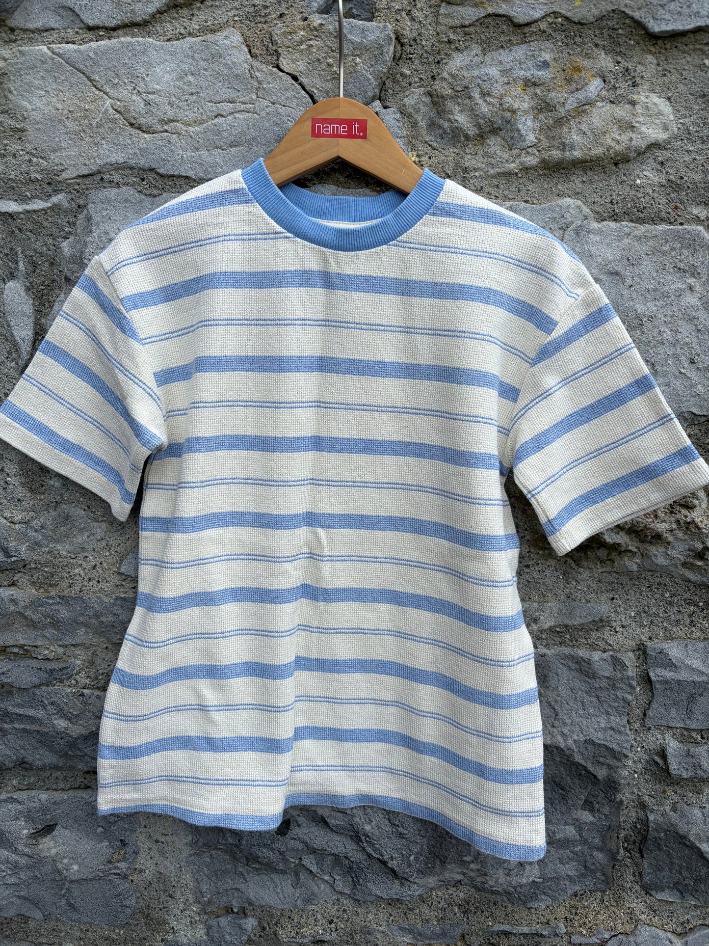 Blue stripy terry T-shirt 7-8y (122-128cm)