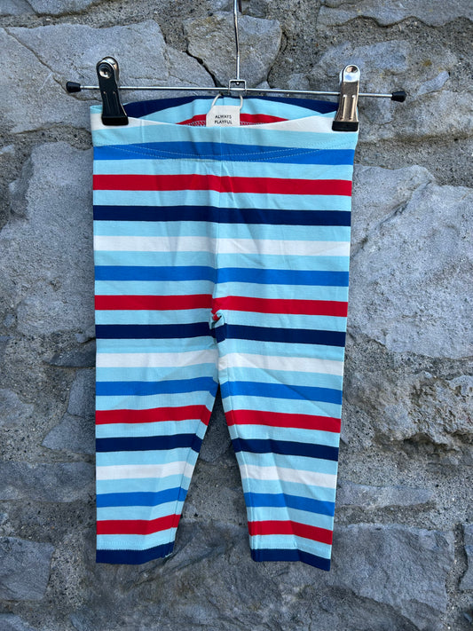 Blue stripy cropped leggings  18-24m (86-92cm)