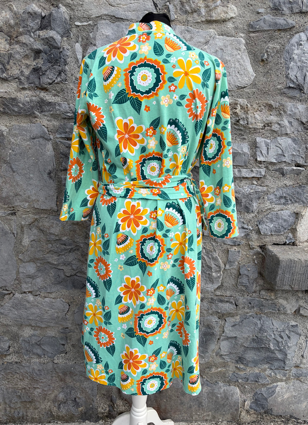 Mumbai Flower Market Green wrap dress uk 12