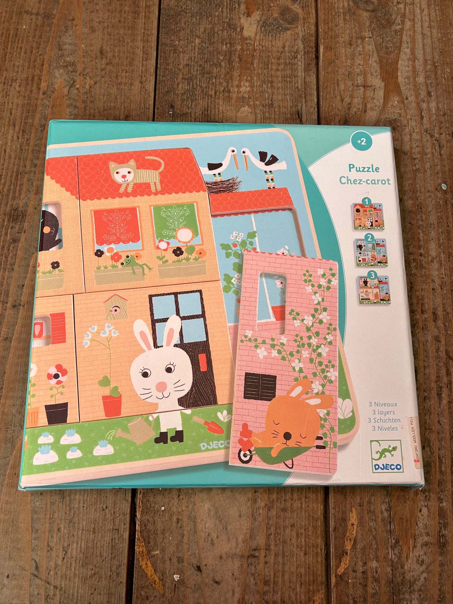 3 layer wooden cottage puzzle