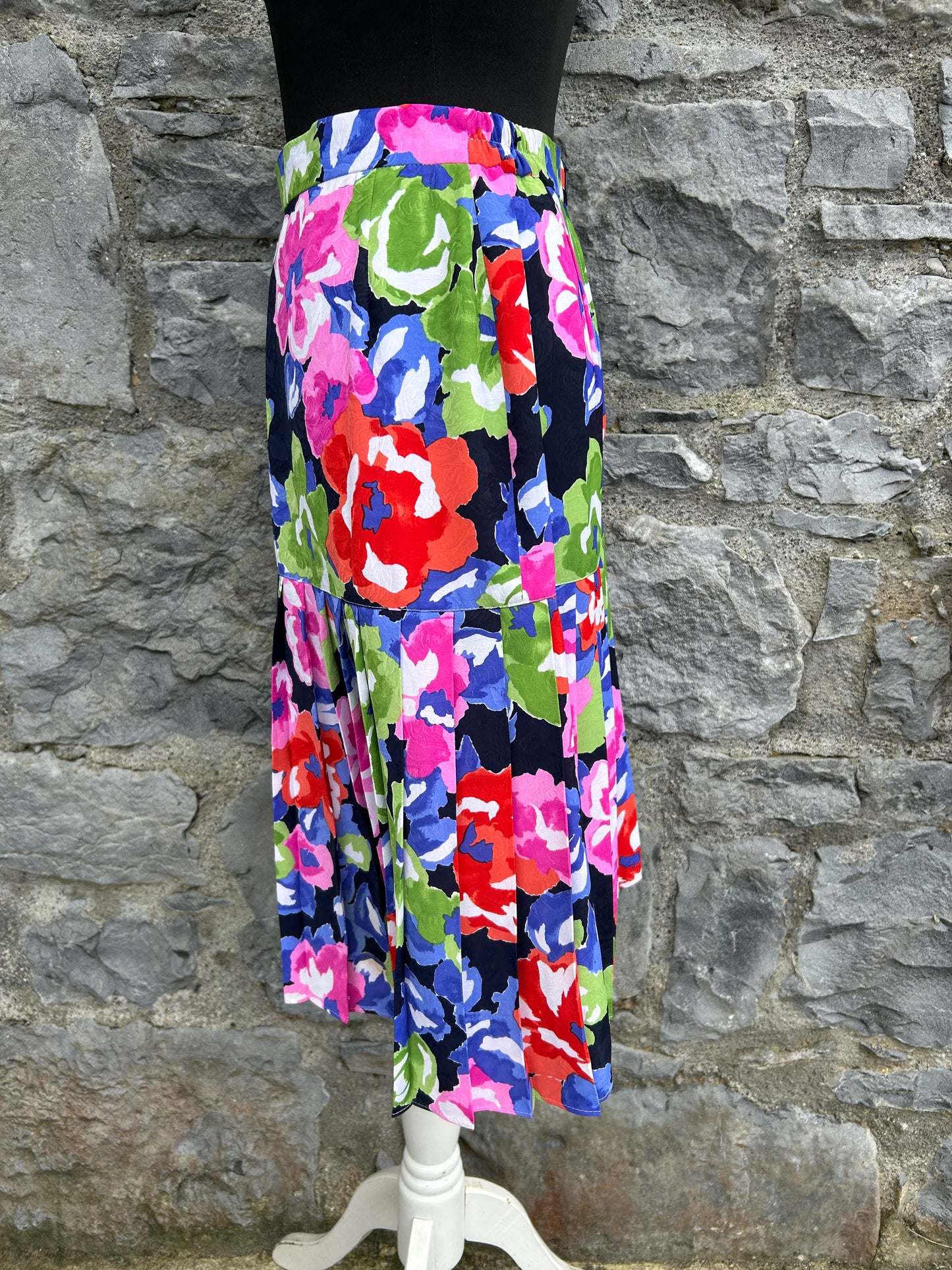 80s colourful flowers skirt uk 8