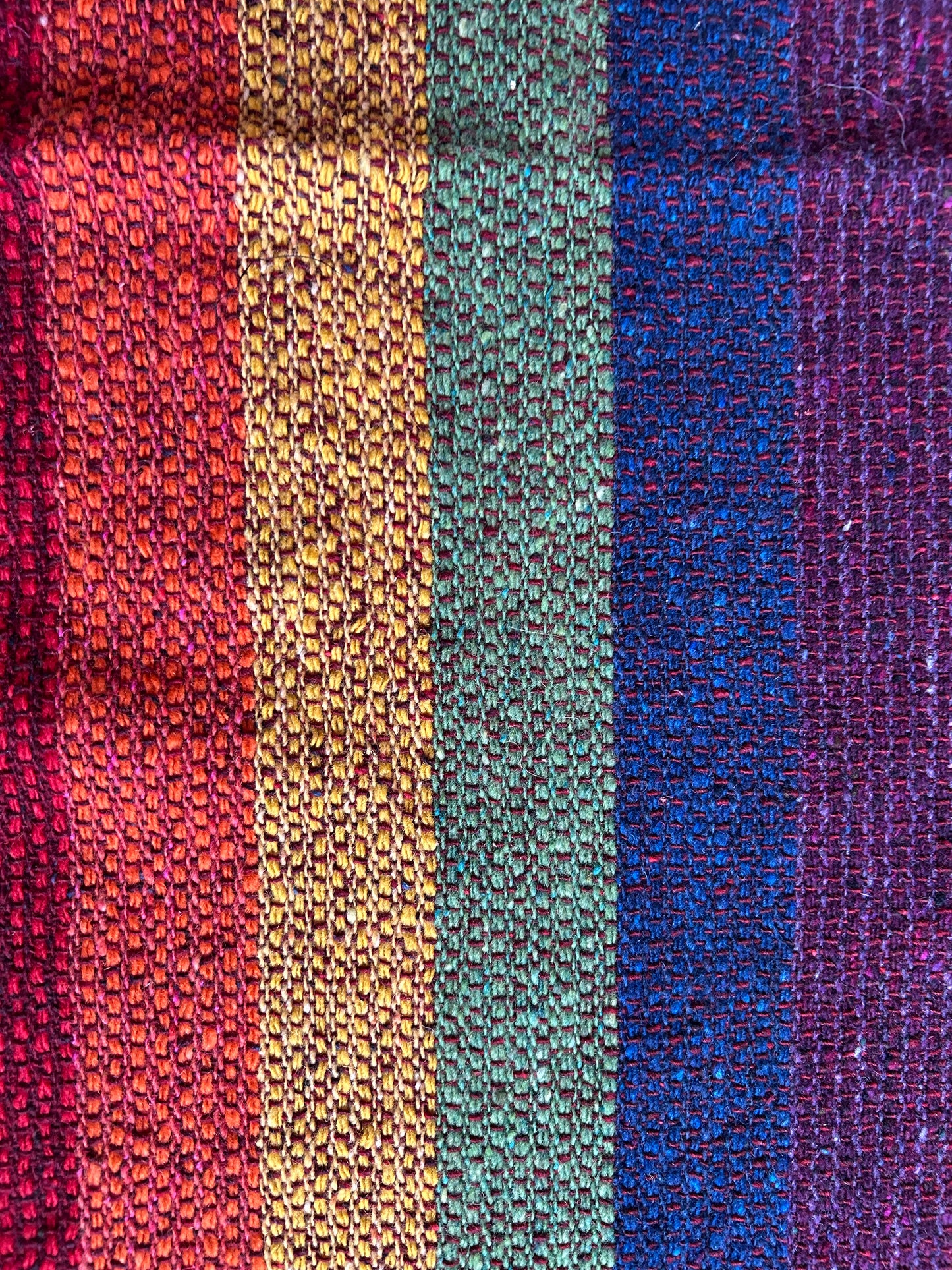 Rainbow woolly scarf
