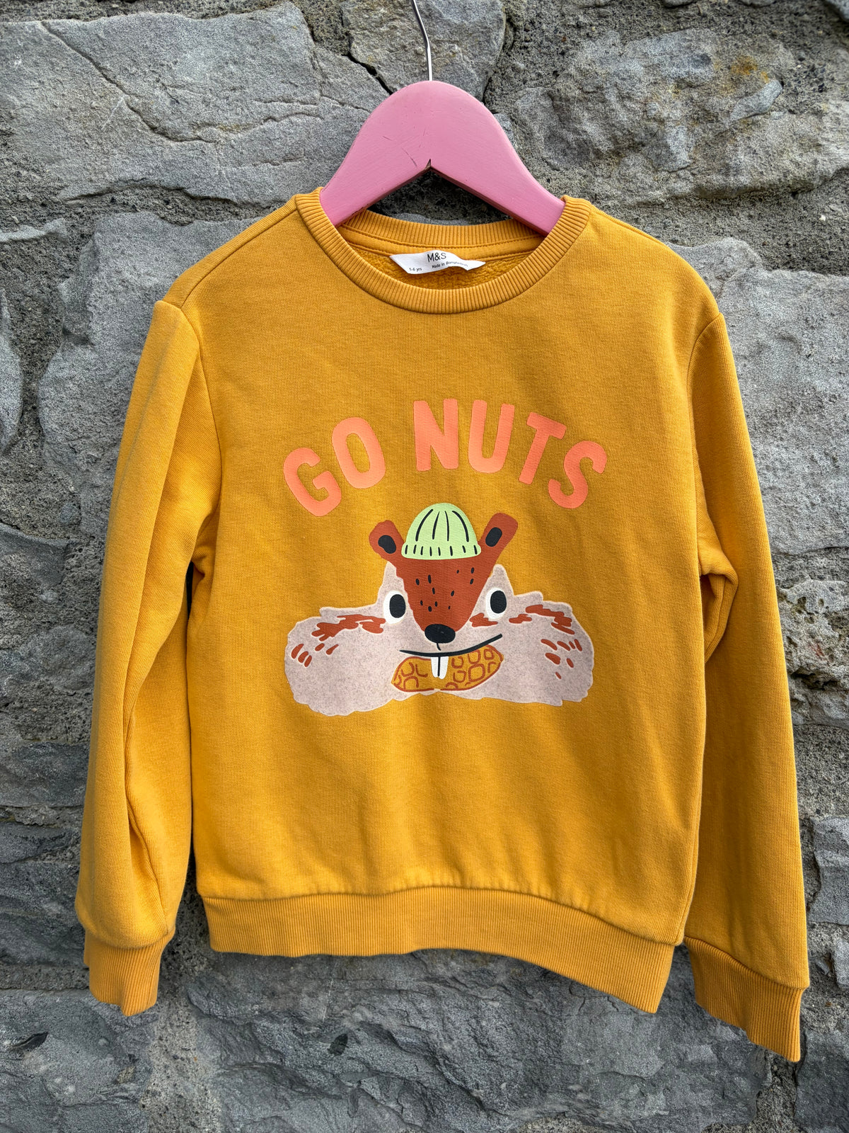 Go nuts mustard sweatshirt 5-6y (110-116cm)