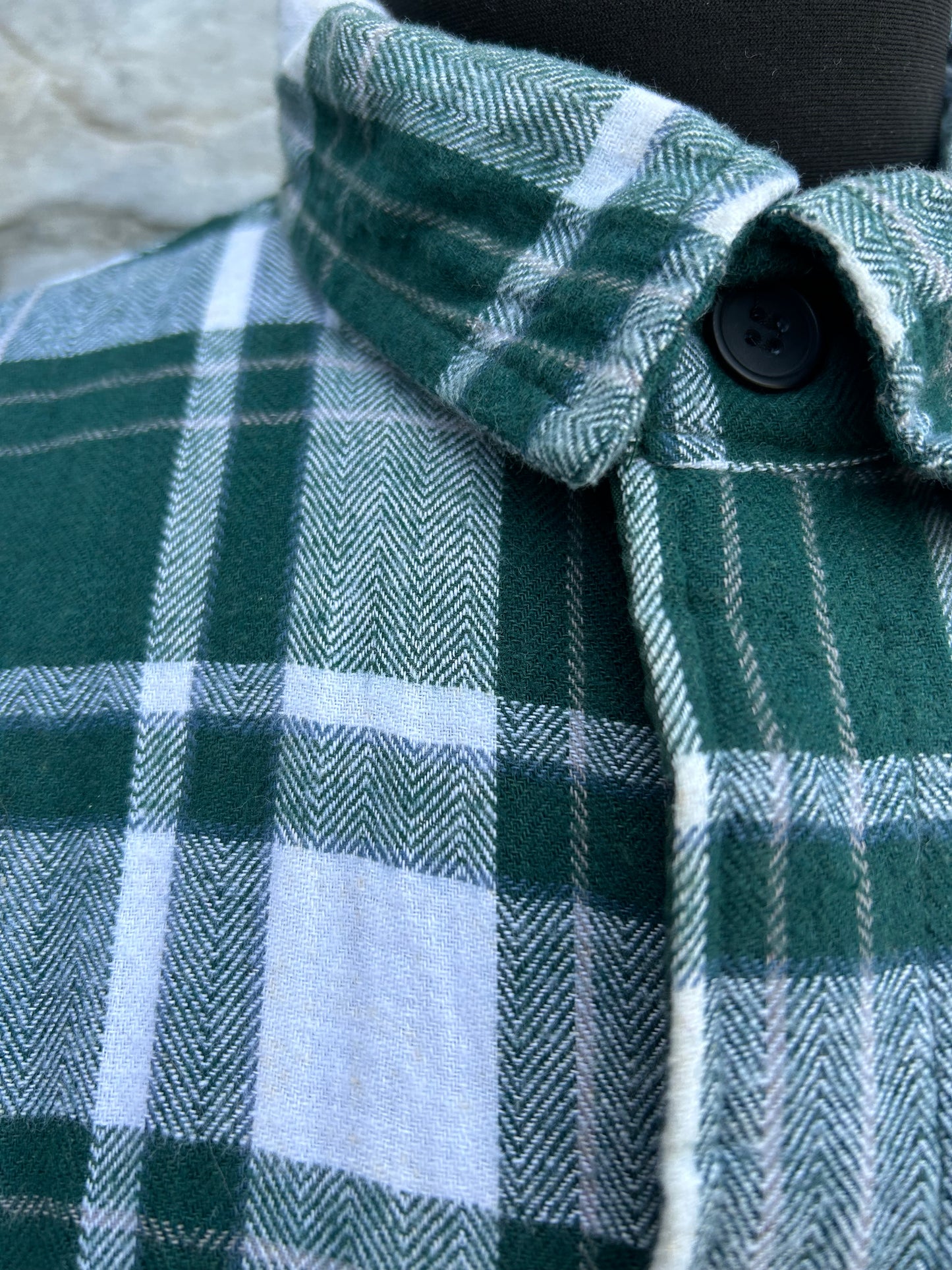 Green check lined overshirt Medium