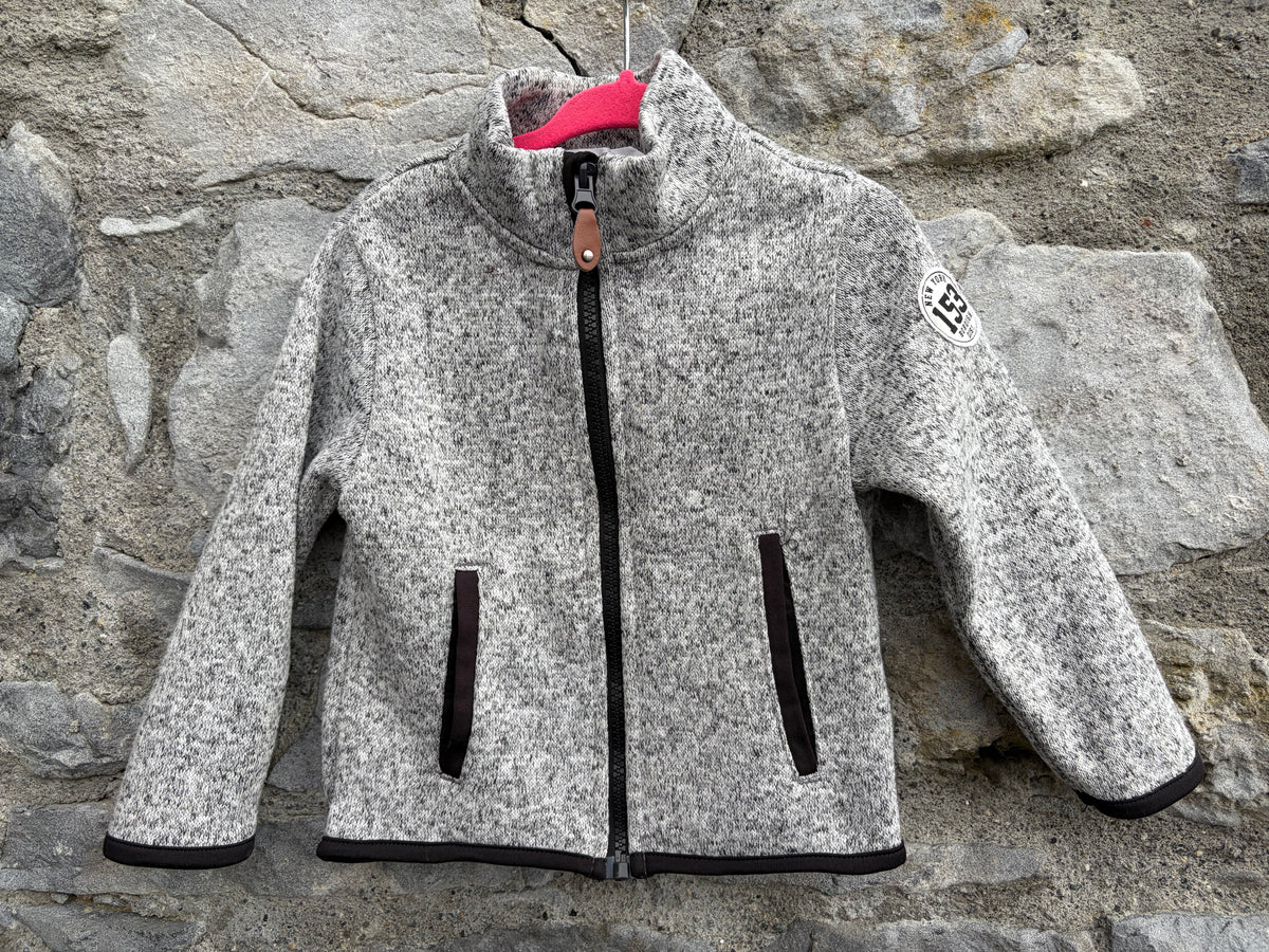 Grey full zip fleece 18-24m (86-92cm)