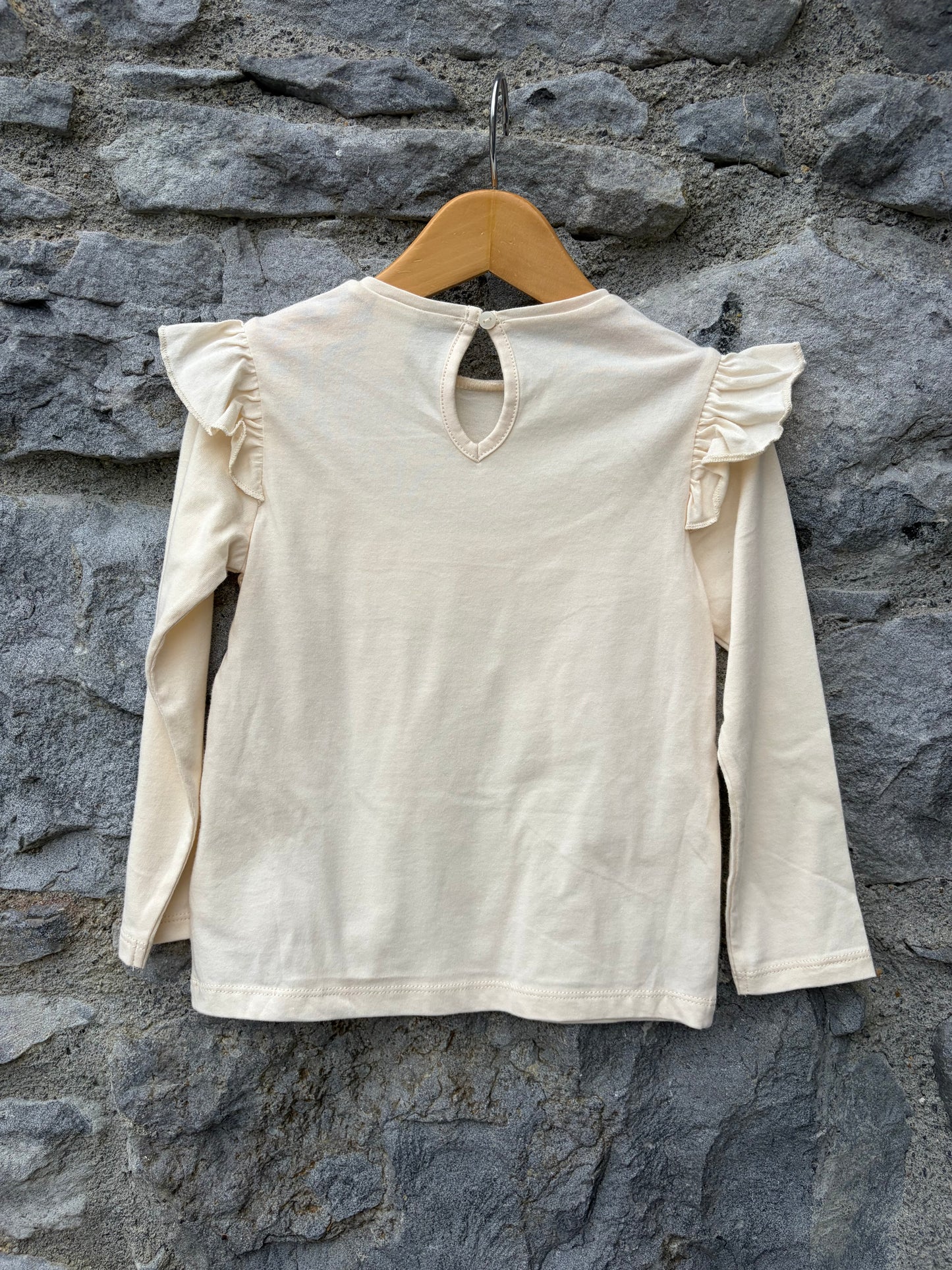 Cream ruffle top  2-3y (92-98cm)
