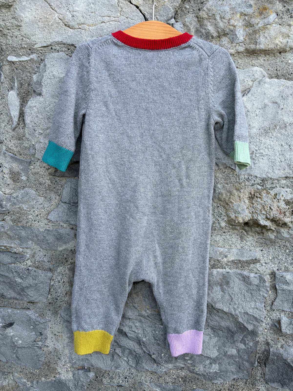 Happy grey knitted onesie 3-6m (62-68cm)