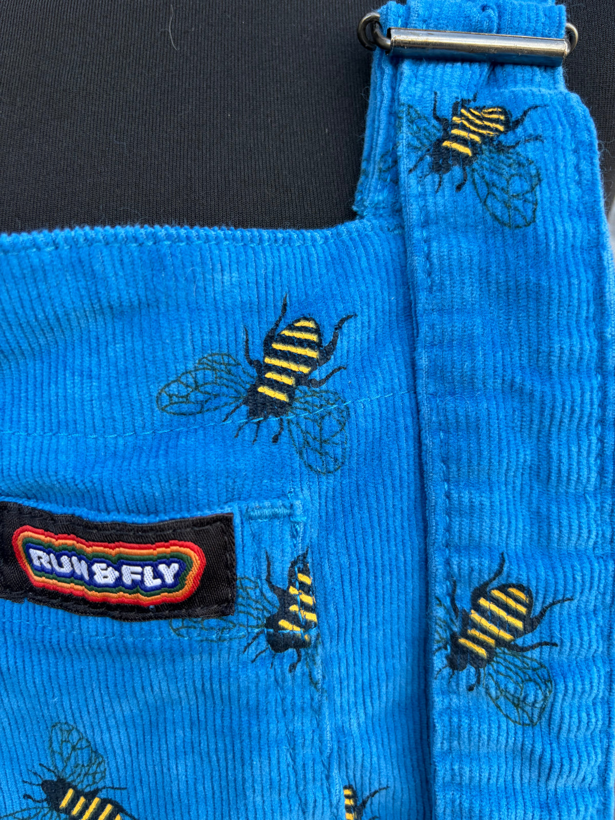 Bee blue cord dungarees uk 12-14