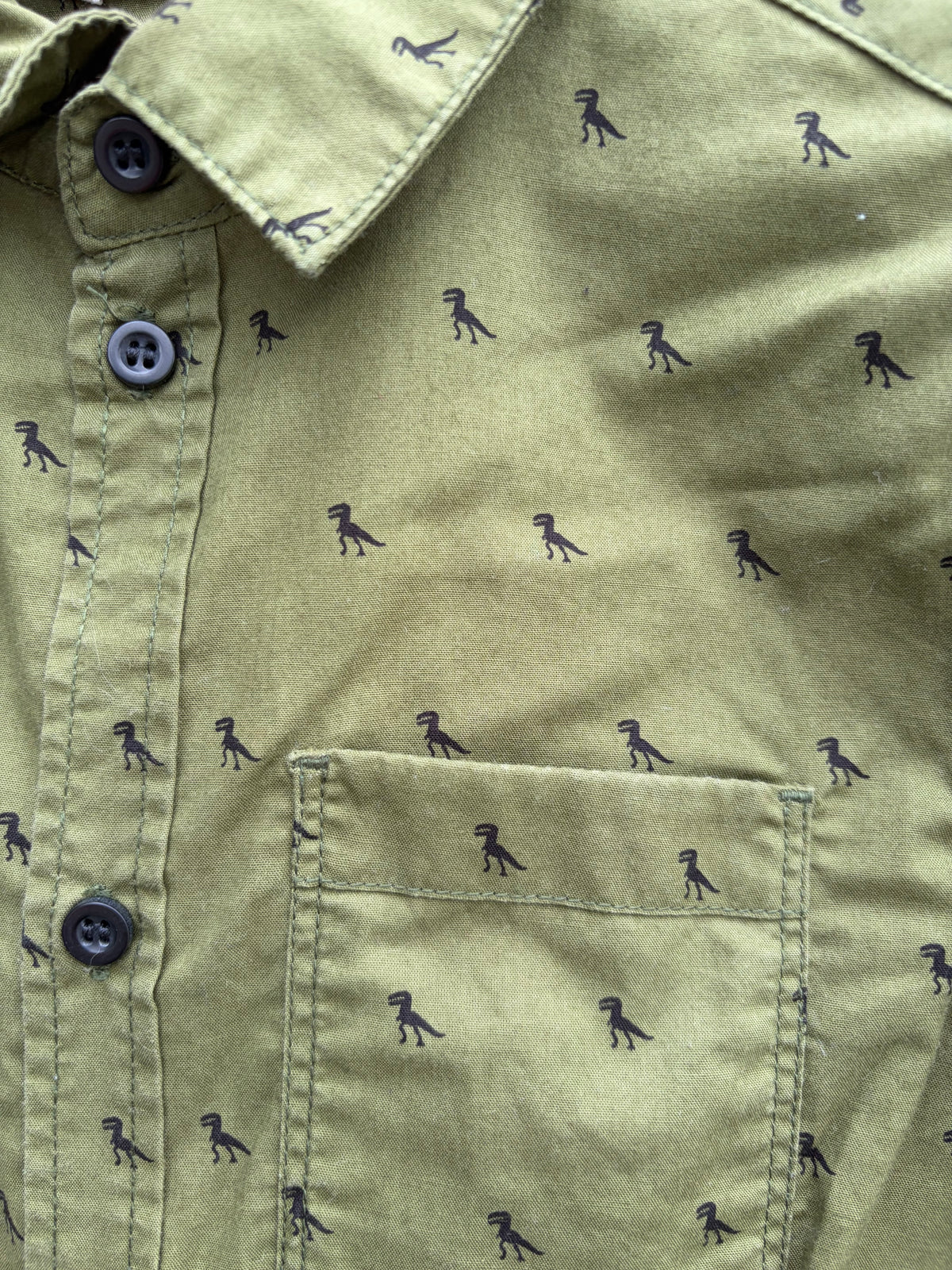 Tiny Dinosaurs khaki shirt  7-8y (122-128cm)