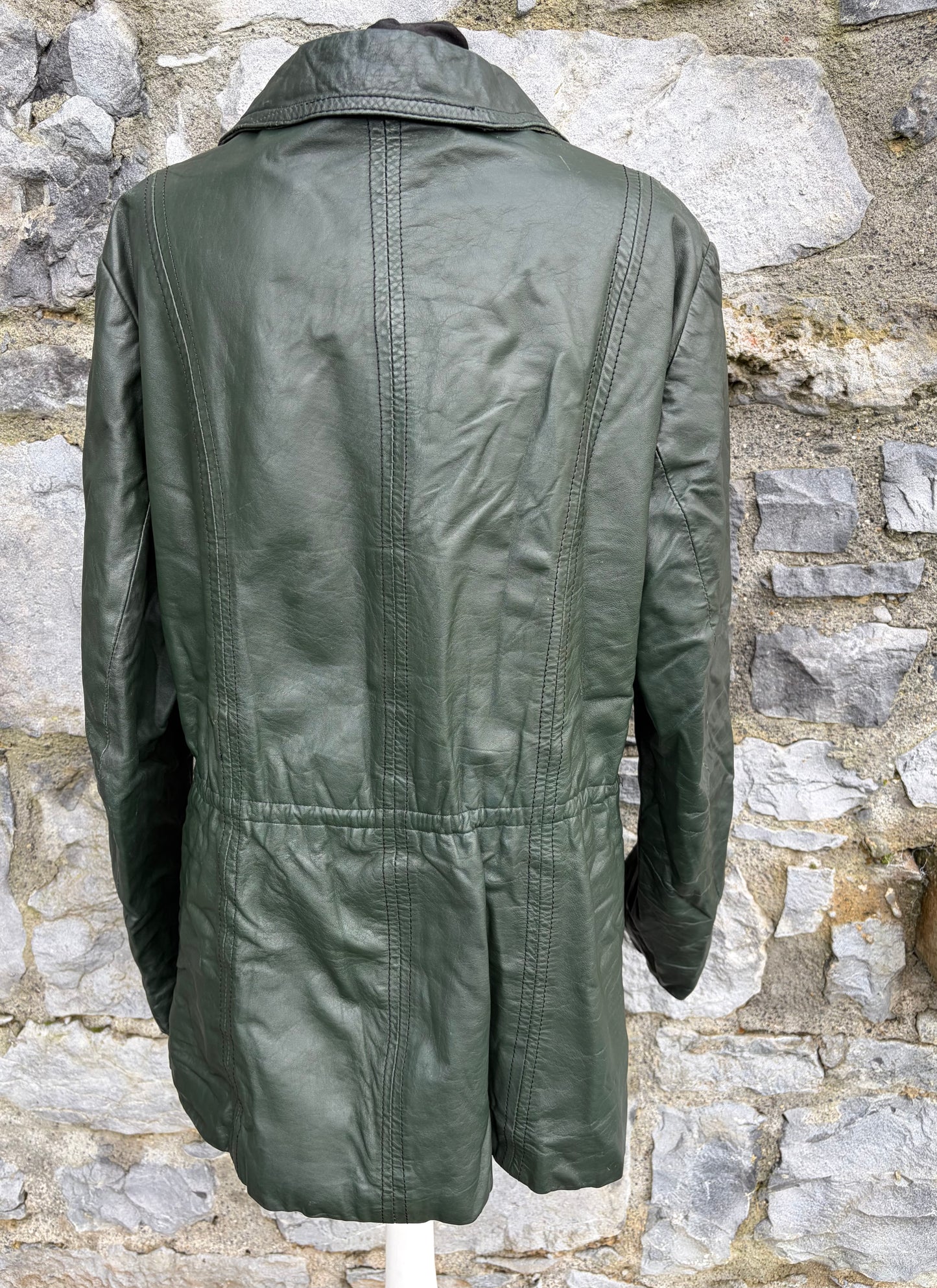 90s green leather jacket uk 12