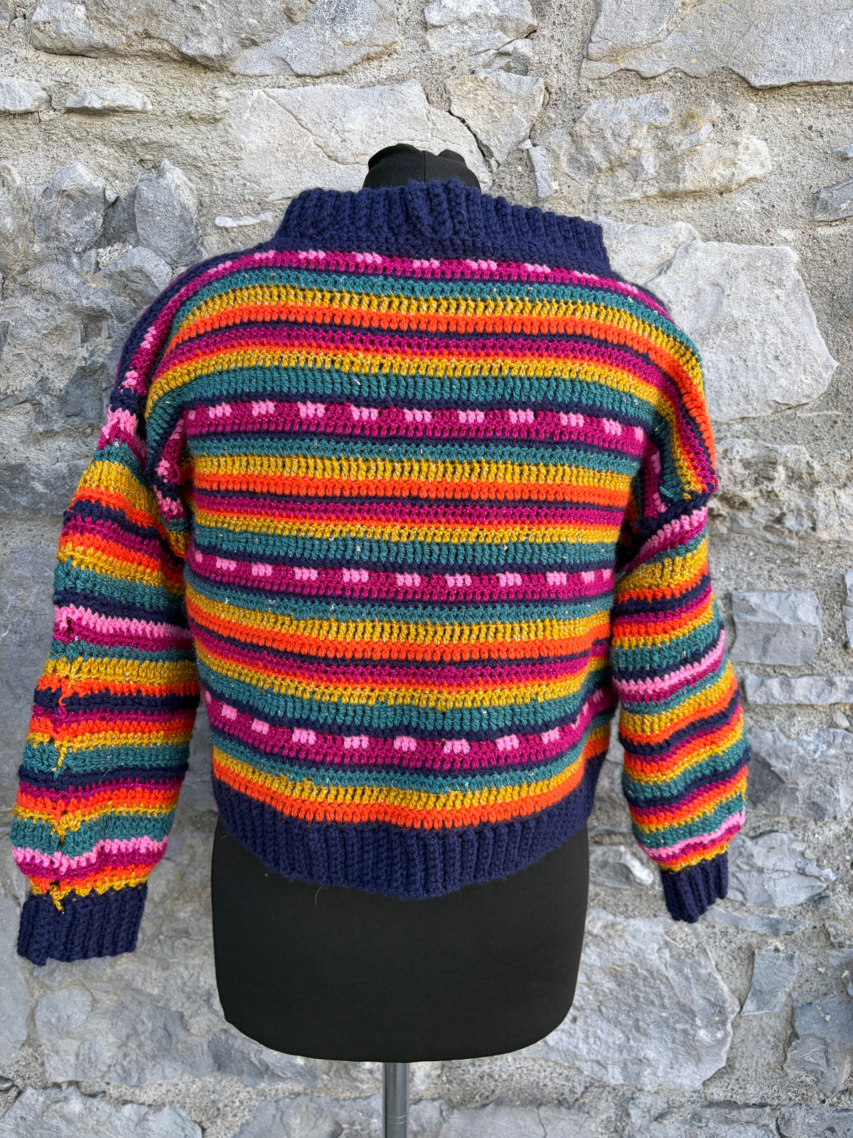 Colourful stripy cropped jumper uk 8-10