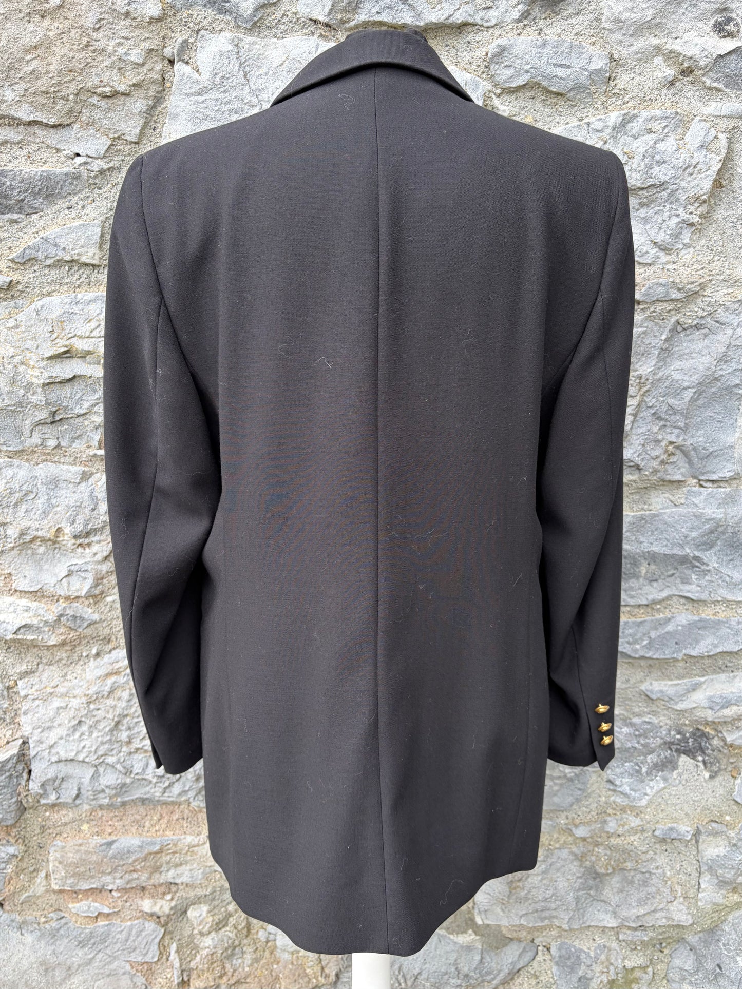 90s black double-breasted jacket uk 12-14