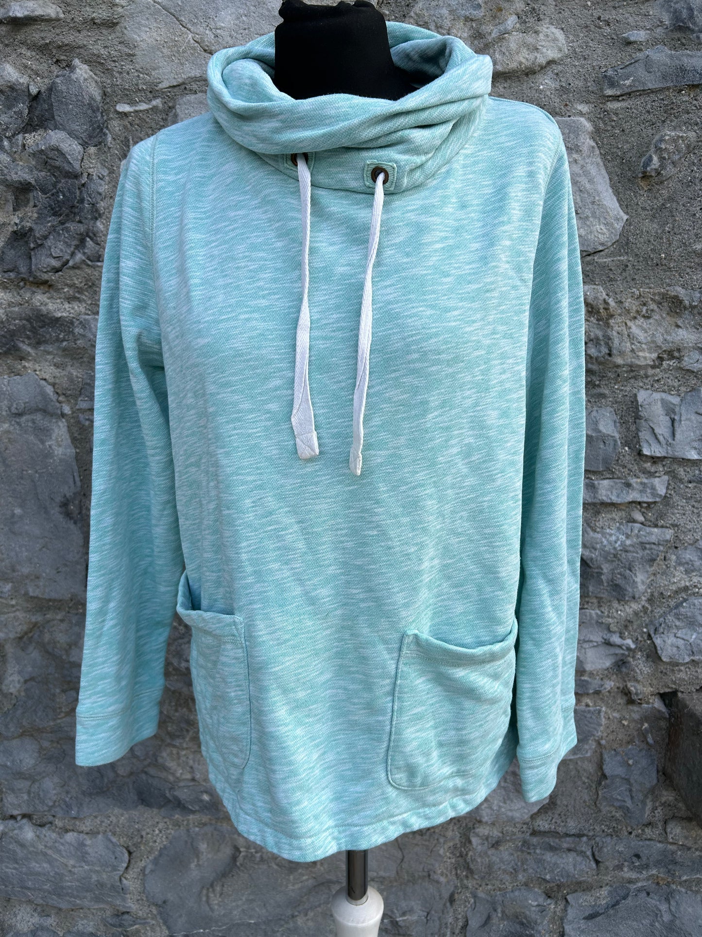 Green melange cowl neck sweatshirt uk 12-14