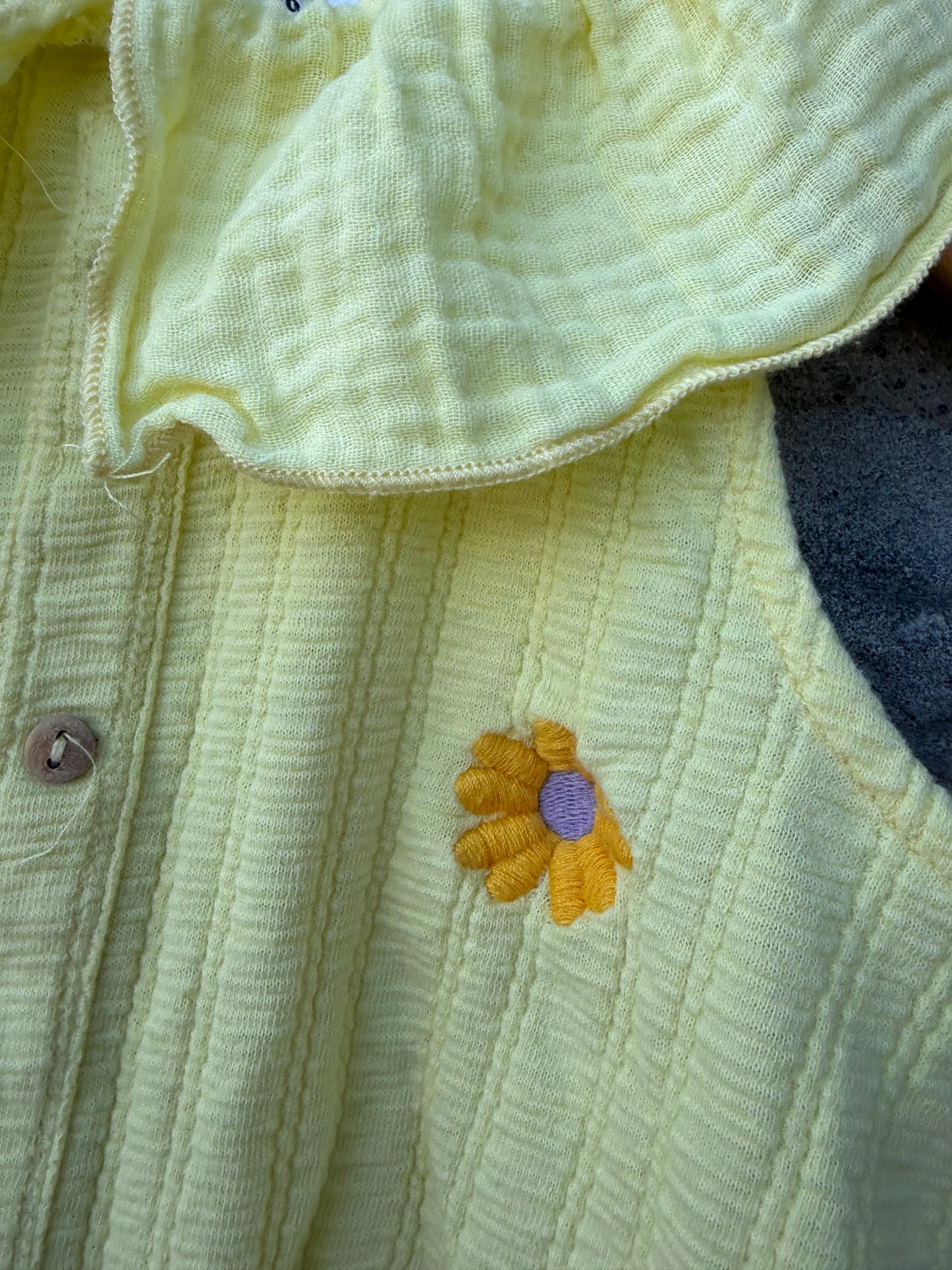Yellow pointelle top  5y (110cm)