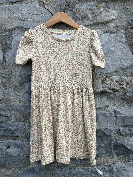 Beige floral dress  5y (110cm)