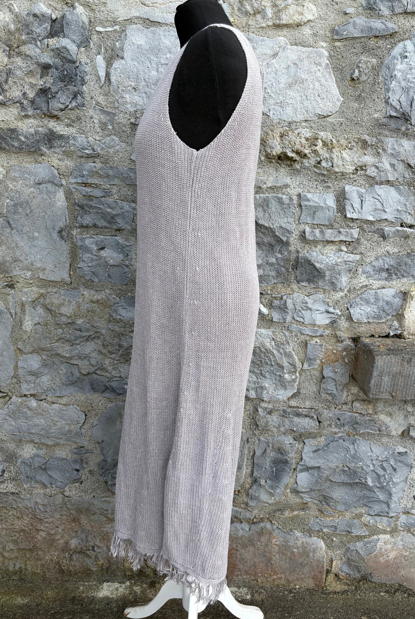 Wrap Grey knitted dress with tassels uk 12-14