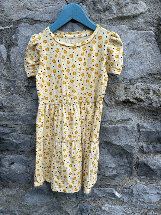 Yellow floral dress  5-6y (110-116cm)
