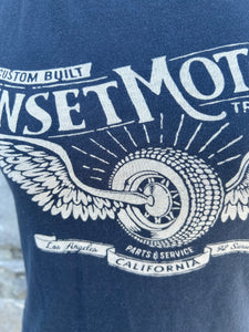 Sunset Motors navy T-shirt uk 8