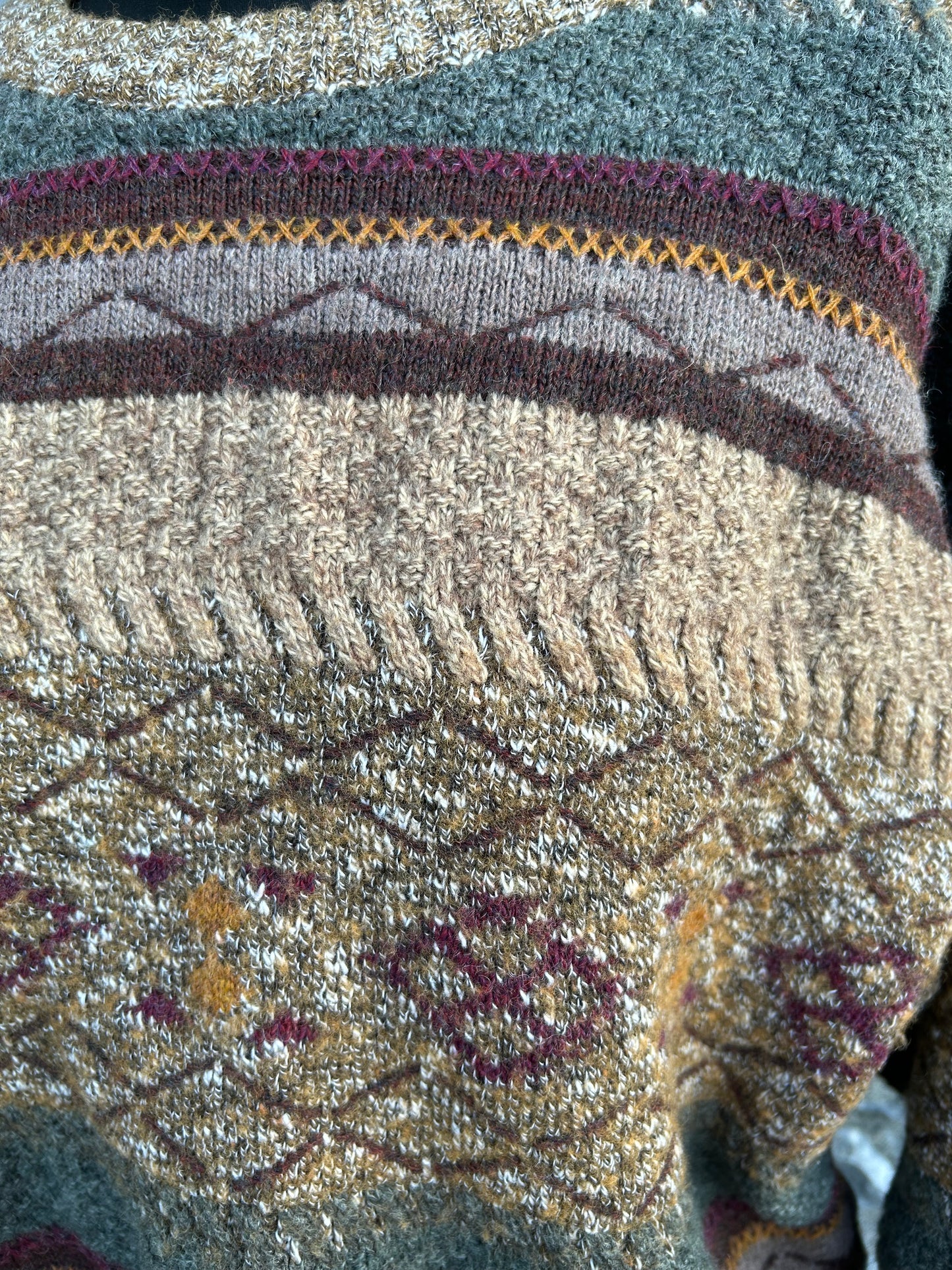 80s brown panel jumper Small