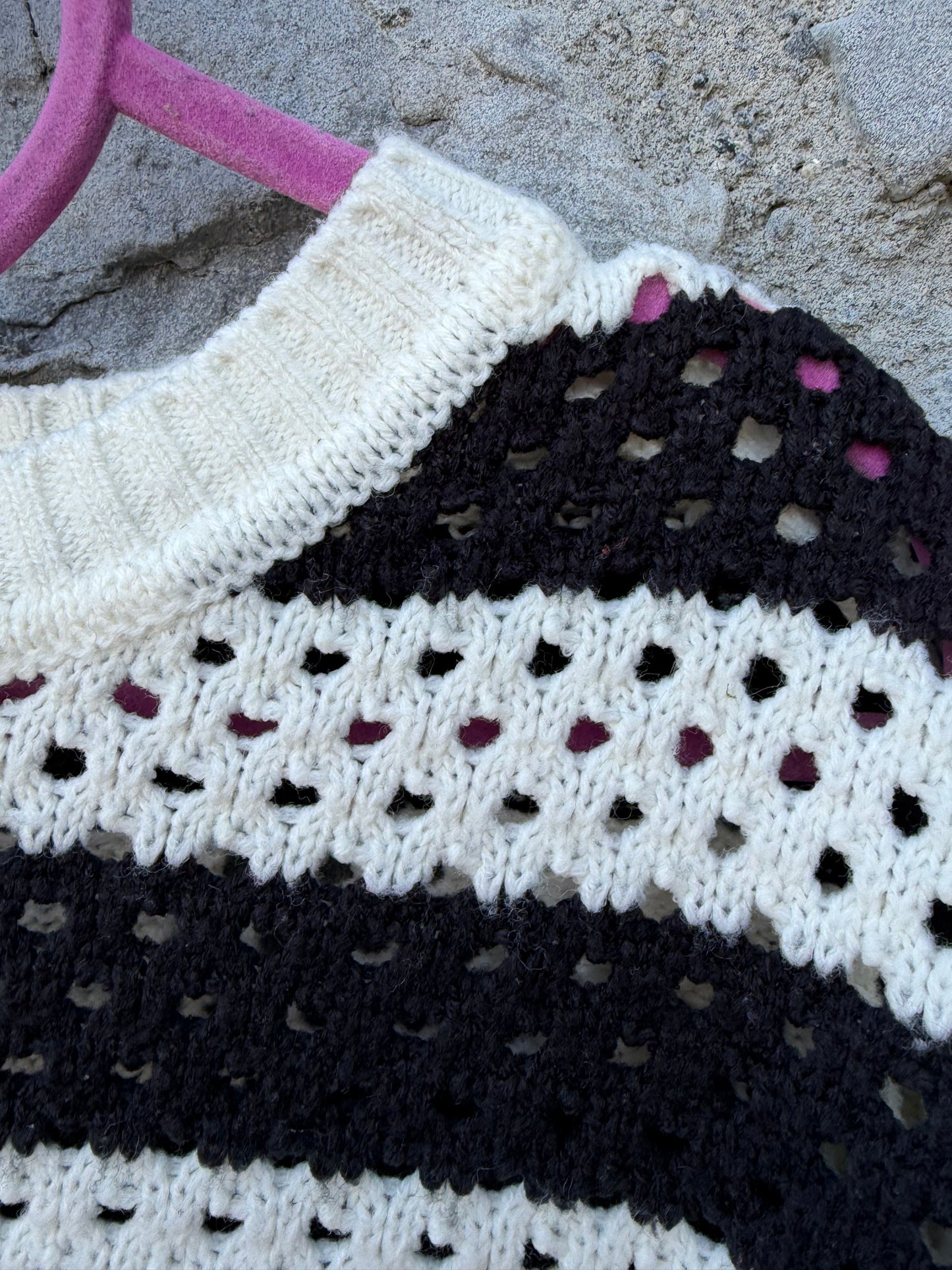 Black&white pointelle cropped jumper  11-12y (146-152cm)