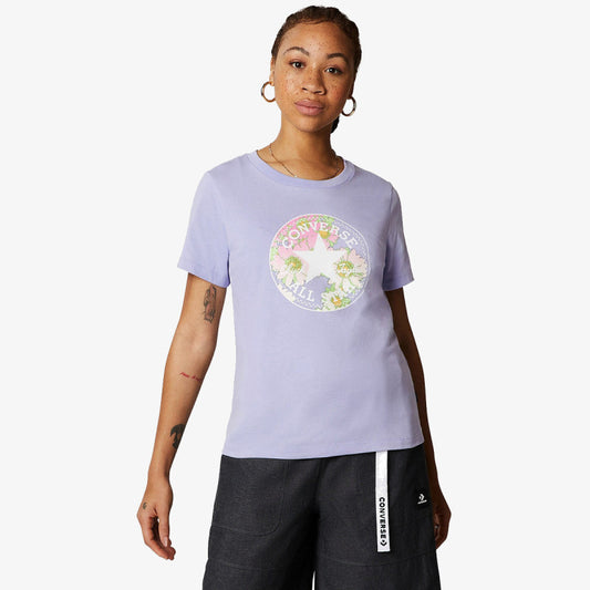 Lilac floral logo T-shirt uk 8
